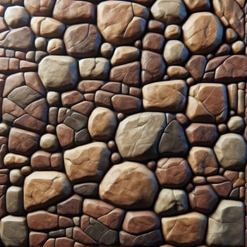 A seamless pattern of natural stone, featuring a variety of brown and beige tones. The stones are arranged in a random pattern, creating a textured and rustic effect. A high-quality photo.