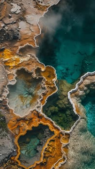 Colorful hot springs bubbling with geothermal energy