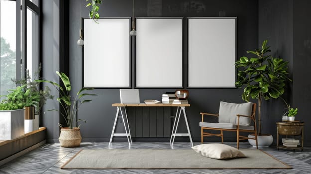 Contemporary home decor with blank areas ideal for inserting your text