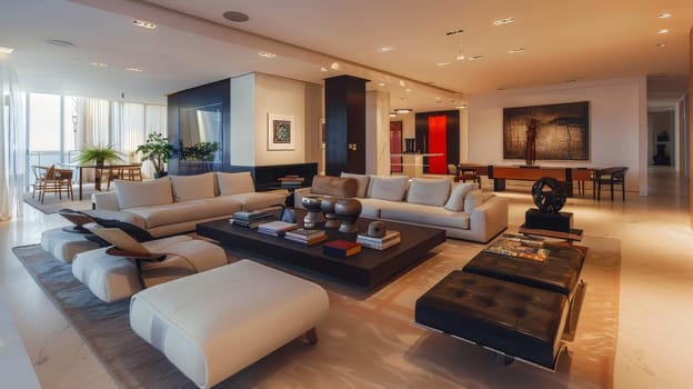 Contemporary living room with minimalist accents
