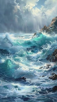 Dramatic coastal vistas with crashing waves