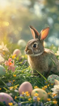 Easter egg hunts and bunny-themed backgrounds