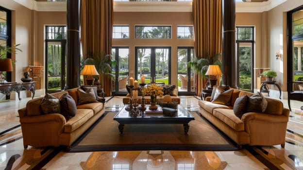 Elegant interior arrangement demonstrating the use of symmetry and balance in design