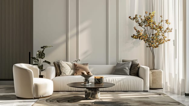 Elegant home decor with clean lines and empty areas ready for your message