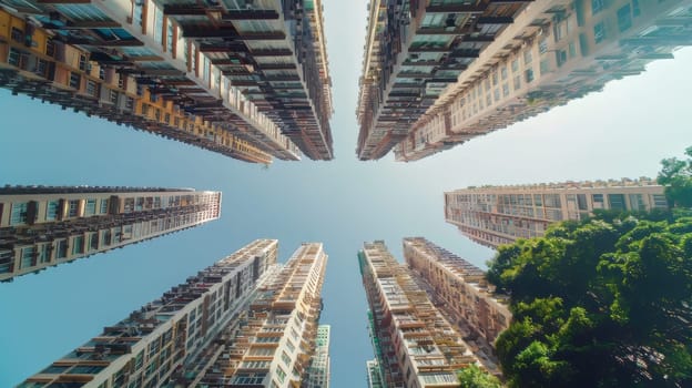 Elevated shot of modern city development