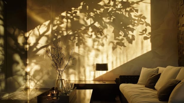 Evocative shadow play adding depth and dimension to interior design