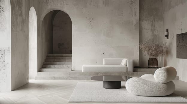 Interior decor featuring minimalist textures and materials for a modern look