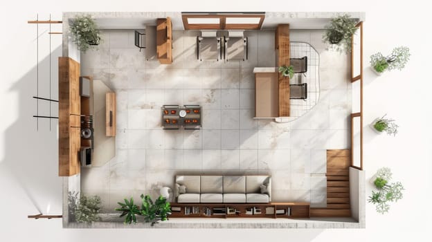 Interior layout demonstrating the principles of balance and symmetry in design