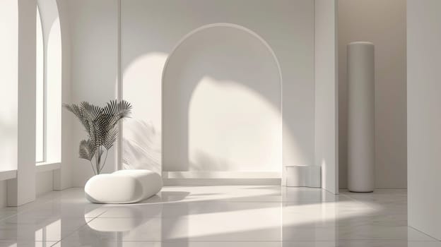Interior design elements featuring clean lines and empty areas for your text