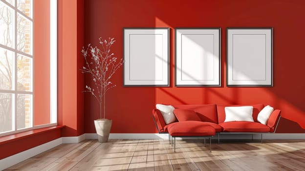 Interior decor with blank areas, ready for your unique marketing touch