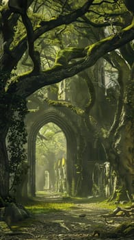 Majestic oak forests sheltering ancient ruins
