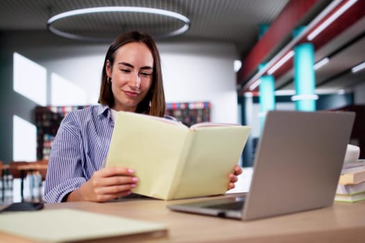 Successful University Campus Learning Lifestyle. Female Studying