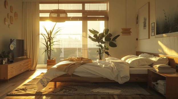 Minimalist bedroom with cozy yet uncluttered feel