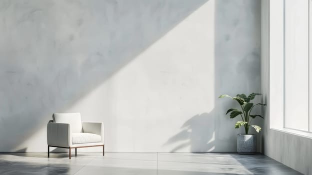 Minimalist interior design with space for promotional content