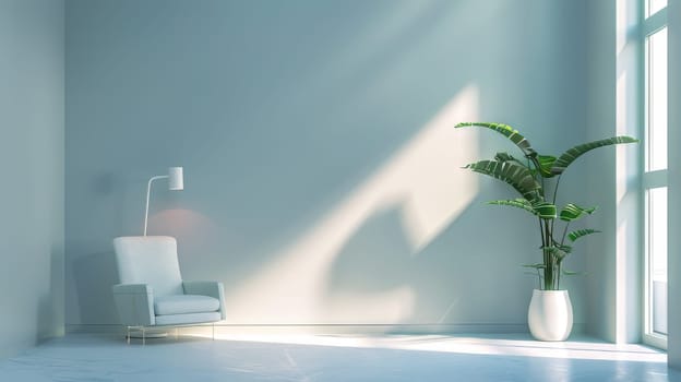 Minimalist office interior with room
