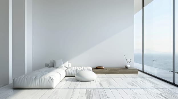 Minimalist living space with focus on essential elements