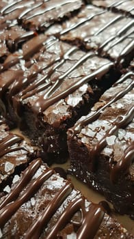 National Brownie Day fudgy squares and chocolate drizzles