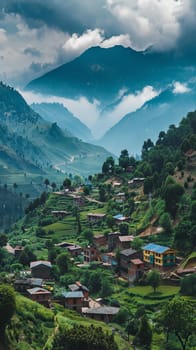 Peaceful mountain villages nestled in valleys