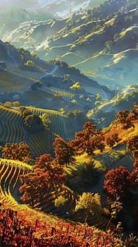 Picturesque vineyards basking in the sunlight