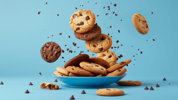 Playful poster featuring a spinning plate of cookies