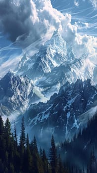 Rocky mountain peaks reaching for the heavens