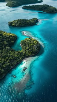Remote islands surrounded by turquoise waters
