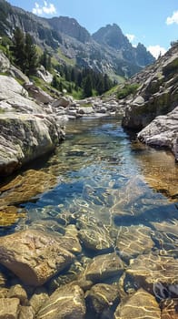 Pristine mountain streams bubbling with clear water