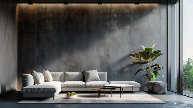 Spacious interior decor highlighting minimalist style and sophistication, ready for your text