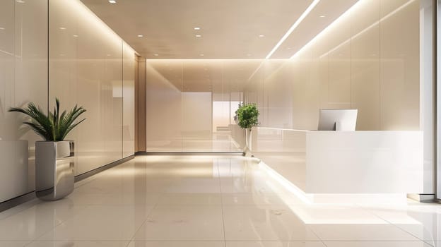 Sleek and minimalist decor featuring open areas for your promotional materials