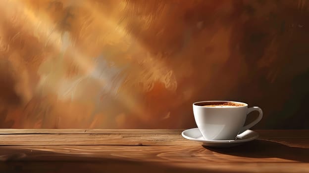 Warm and inviting background with a cup of coffee