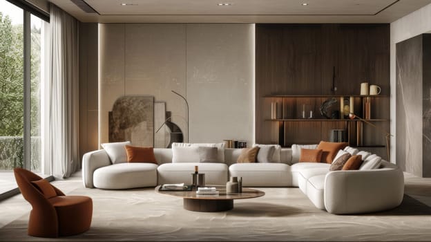 Stylish furnishings with empty space designed for your personalized message