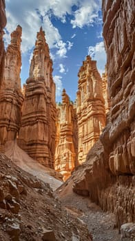 Towering sandstone formations sculpted by time