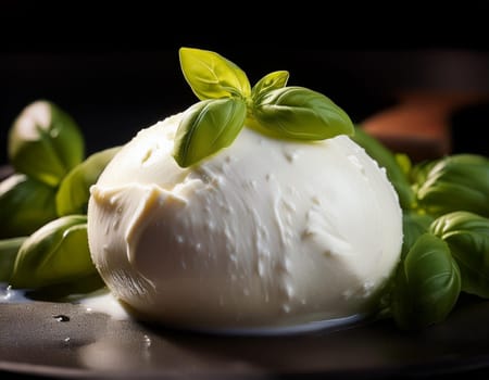 buffalo mozzarella cheese food, AI generated image