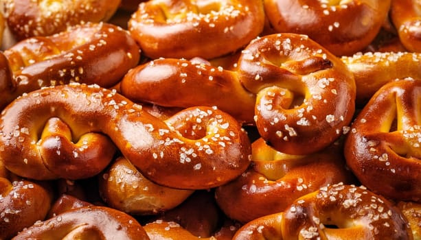 brezel german food full frame background, AI generated image