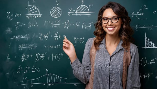 gorgeous young woman teacher, AI generated image