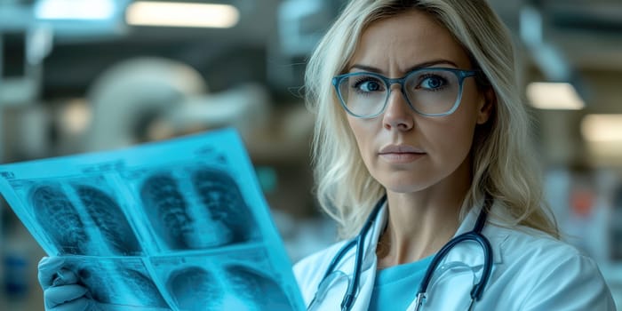 Radiographer at work. AI generative.