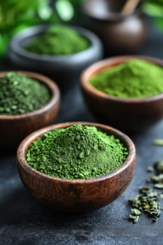 tasty Matcha Latte made from green tea. AI generative.