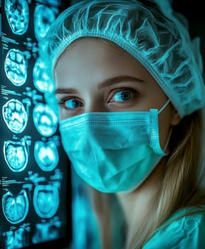 Radiographer at work. AI generative.