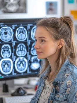 Radiographer at work. AI generative.