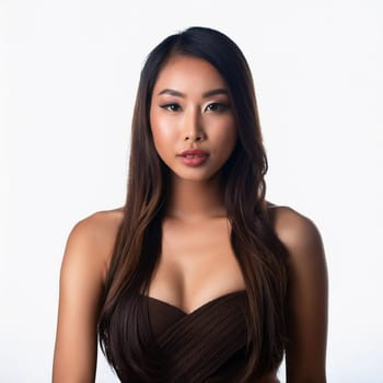 gorgeous young asian woman illustration, AI generated image