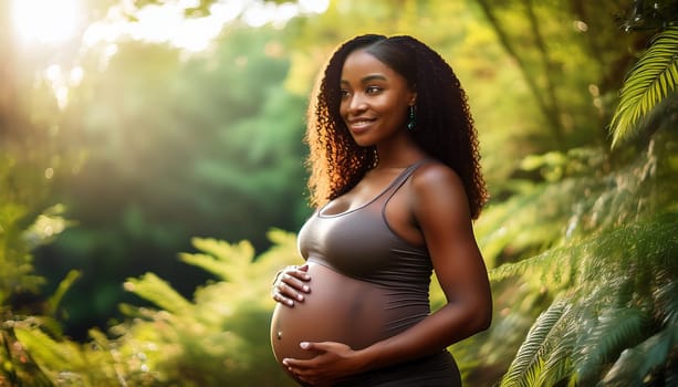 gorgeous young pregnant woman, AI generated image