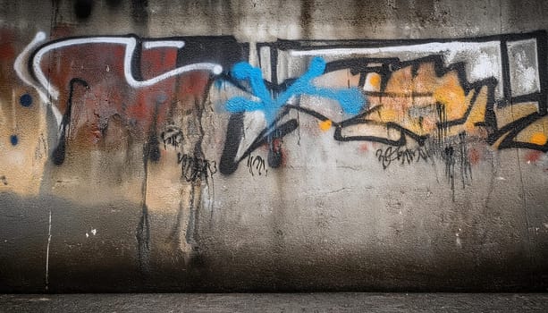 wall with street art graffiti, AI generated image