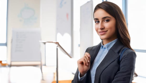 gorgeous young woman teacher, AI generated image