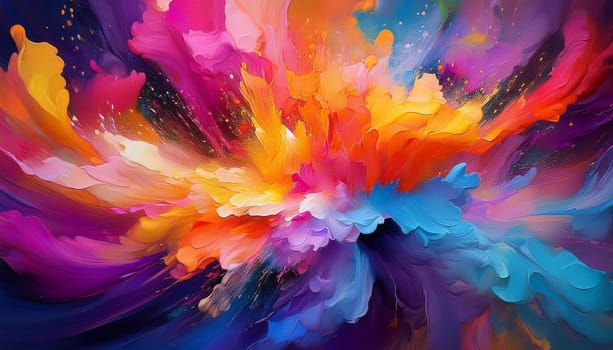 colourful paint explosion background, AI generated image