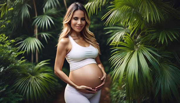gorgeous young pregnant woman, AI generated image