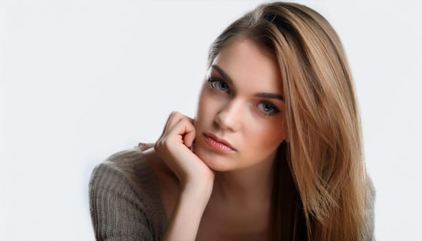 gorgeous young bored woman, AI generated image