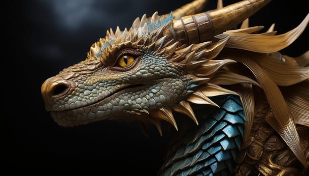 ancient prehistoric dragon beast, AI generated image