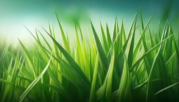 green blades of grass, AI generated image
