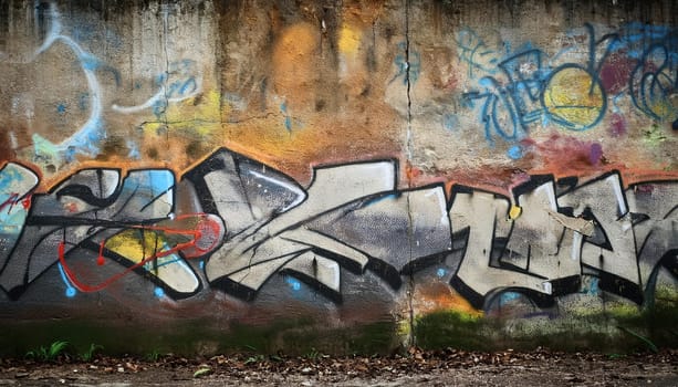 wall with street art graffiti, AI generated image
