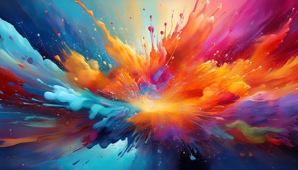 colourful paint explosion background, AI generated image
